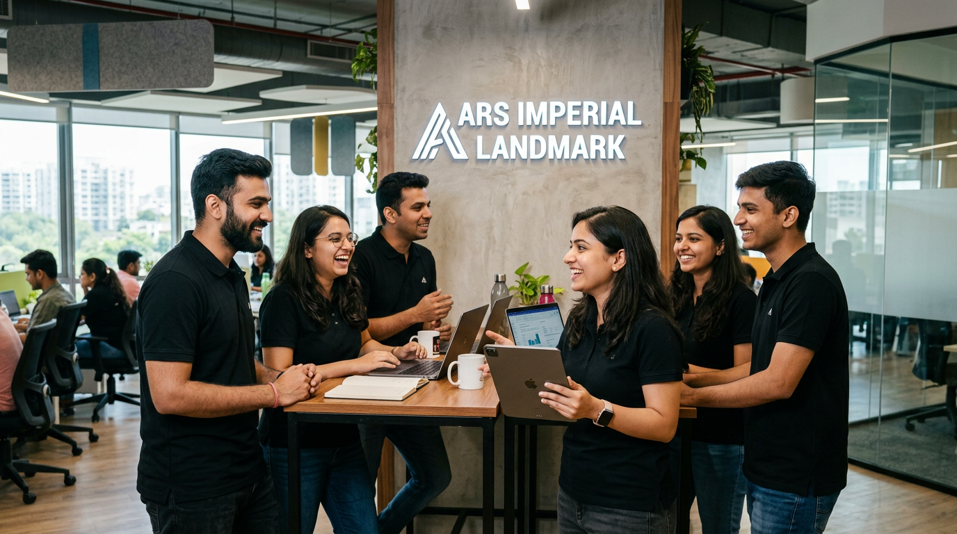 ARS Imperial Landmark leadership team gathered inside modern eco-conscious corporate premises